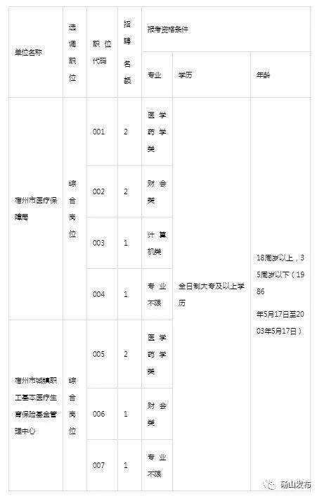 宿城区医疗保障局最新招聘信息详解